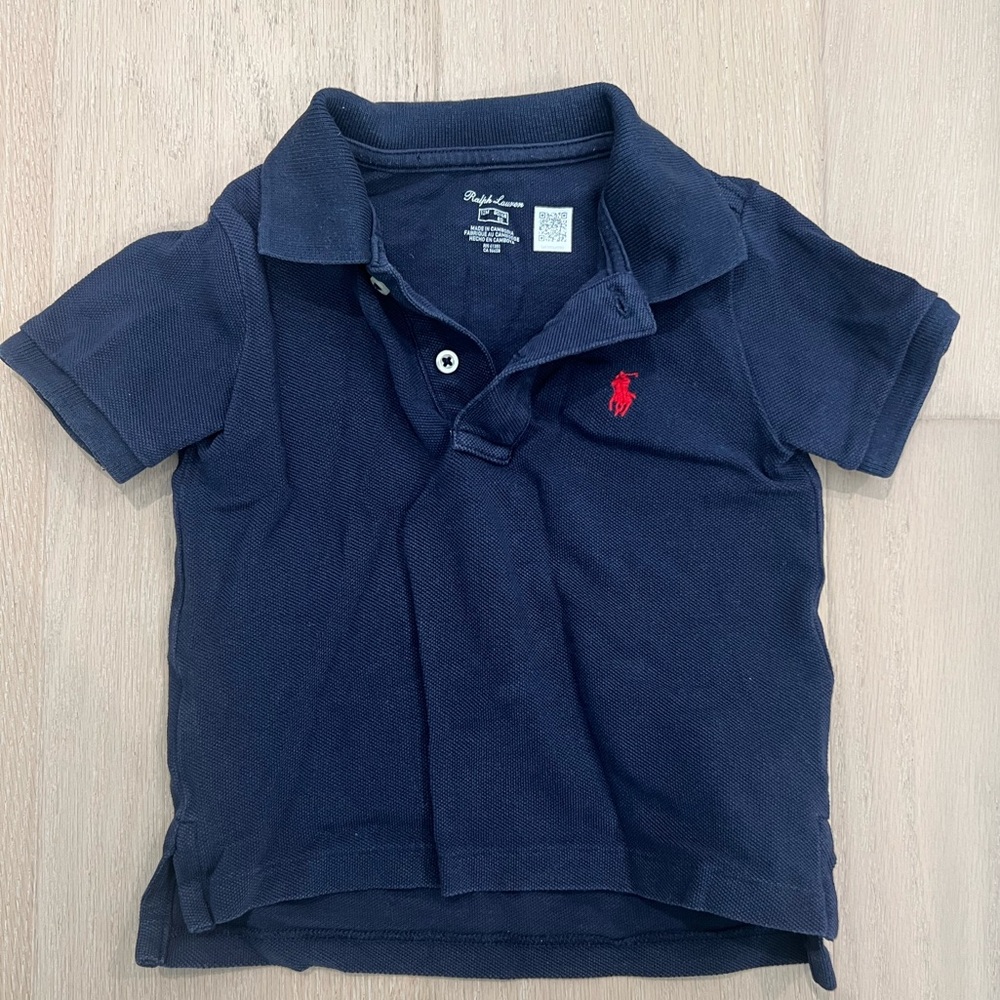 Ralph Lauren Navy Polo Shirt - 12M